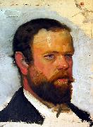 Michael Ancher An unfinished portrait of Adrian Stokes oil painting artist
